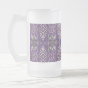 Deep Paarse Art Nouveau Deco Kaleidoscopische Frac Matglas Bierpul