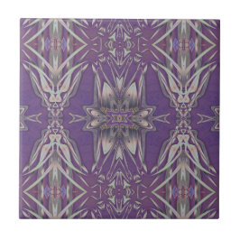 Deep Paarse Art Nouveau Deco Kaleidoscopische Frac Tegeltje