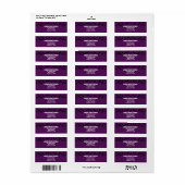 Deep Paarse Bat Halloween thema Spooky Etiket (Full Sheet)