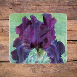 Deep Paarse Bearded Iris Floral Snijplank