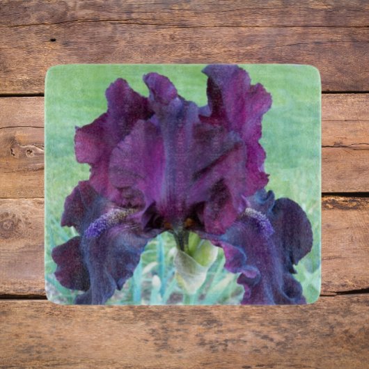 Deep Paarse Bearded Iris Floral Snijplank