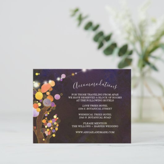 Deep Paarse bruiloft woonruimte Briefkaart (Staand voorkant)