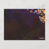 Deep Paarse bruiloft woonruimte Briefkaart (Achterkant)