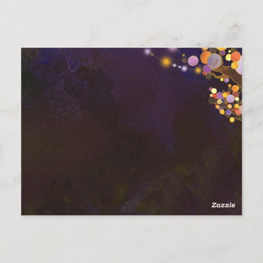 Deep Paarse bruiloft woonruimte Briefkaart (Achterkant)