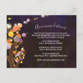 Deep Paarse bruiloft woonruimte Briefkaart