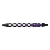 Deep paarse Business logo Company merk Checkers Zwarte Inkt Pen (Voorkant)