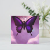 Deep Paarse Butterfly Kaart (Staand voorkant)
