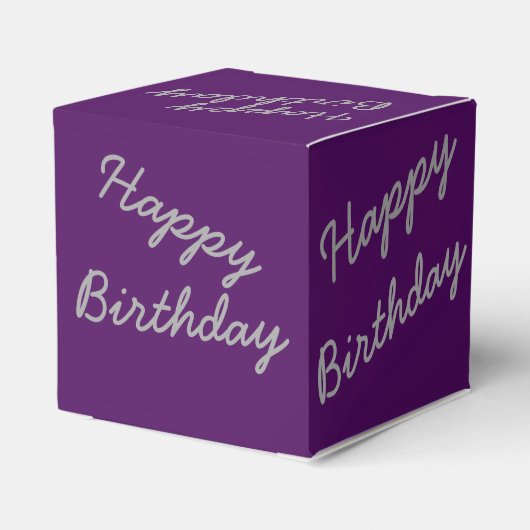 Deep Paarse Classic Party Favor Boces Bedankdoosjes (Achterkant)