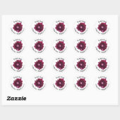 Deep Paarse Dahlia Bloem Rond Adres Label (Vel)