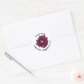 Deep Paarse Dahlia Bloem Rond Adres Label (Envelop)
