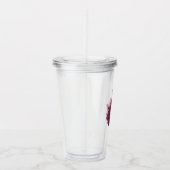 Deep Paarse Dahlia Flower gepersonaliseerd Acryl Drinkbeker (Rechts)