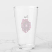 Deep Paarse Dahlia Flower gepersonaliseerd Glas (Achterkant)