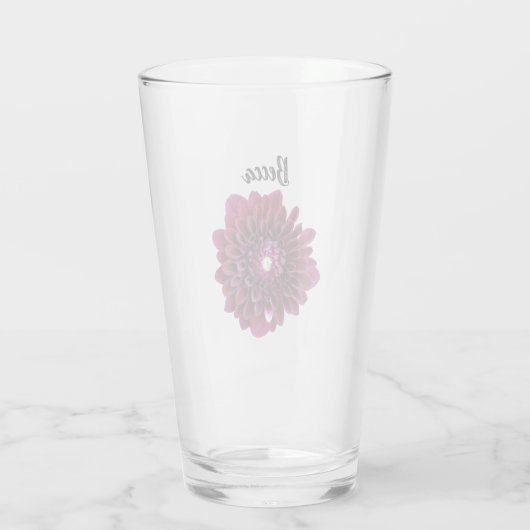 Deep Paarse Dahlia Flower gepersonaliseerd Glas (Achterkant)