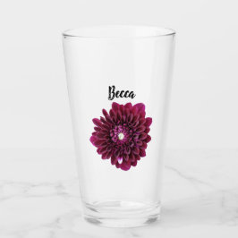 Deep Paarse Dahlia Flower gepersonaliseerd Glas