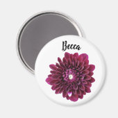 Deep Paarse Dahlia Flower gepersonaliseerd Magneet (Voorkant / Achterkant)