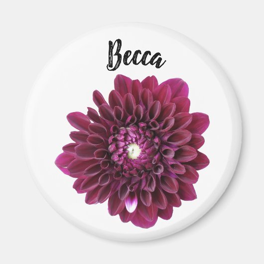 Deep Paarse Dahlia Flower gepersonaliseerd Magneet (Voorkant)