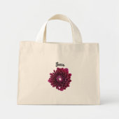 Deep Paarse Dahlia Flower gepersonaliseerd Mini Tote Bag (Voorkant)
