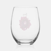 Deep Paarse Dahlia Flower gepersonaliseerd Wijnglas Zonder Voet (Achterkant)