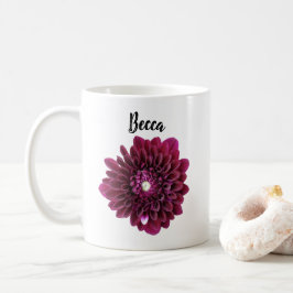 Deep Paarse Dahlia Flower Gepersonaliseerde Mok