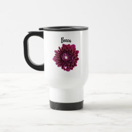 Deep Paarse Dahlia Flower Gepersonaliseerde Reismo Reisbeker