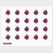 Deep Paarse Dahlia Flower Gepersonaliseerde Sticke Ronde Sticker (Vel)