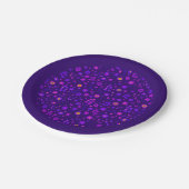 Deep Paarse en Roze Bloemen Verjaardag Papier Bord (Gekanteld)