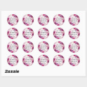 Deep paarse Fuchsia Betovering: Waterverf Ronde Sticker (Vel)