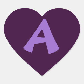 Deep Paarse Heart Shaped Letter Sticker