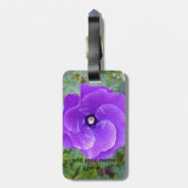 Deep Paarse Hibiscus Flower, Bagagelabel (Achterkant verticaal)