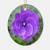 Deep Paarse Hibiscus Flower, Keramisch Ornament (Links)