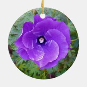 Deep Paarse Hibiscus Flower, Keramisch Ornament