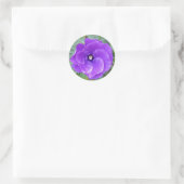 Deep Paarse Hibiscus Flower, Ronde Sticker (Tas)