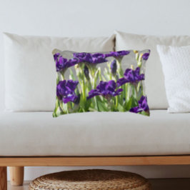 Deep Paarse Irisa Floral Decoratief Kussen