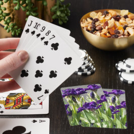 Deep Paarse Irisa Floral Speelkaarten