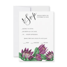 Deep Paarse King Protea Waterverf Art