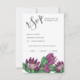 Deep Paarse King Protea Waterverf Art RSVP Kaartje