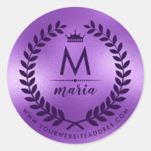 Deep-Paarse Laurel Wreath on Shiny Paars