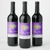 Deep Paarse Lavendel Marmer Product Label Logo Wijn Etiket (Flessen)