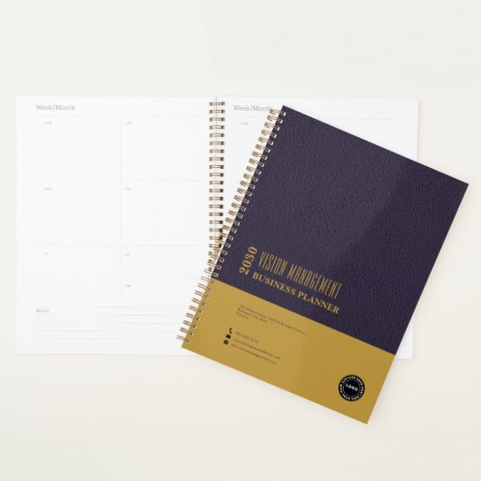Deep Paarse Leather, Gold Professional Planner (Display)