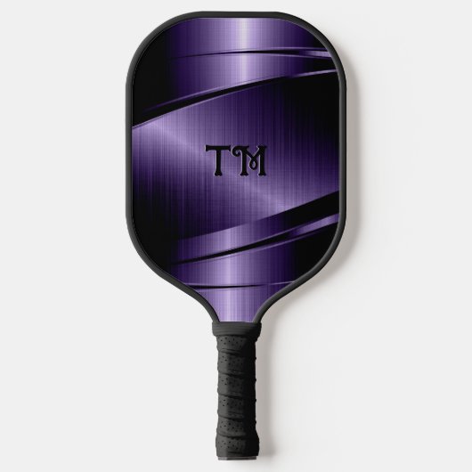 Deep paarse metalen textuur geometrisch ontwerp pickleball paddle (Voorkant)