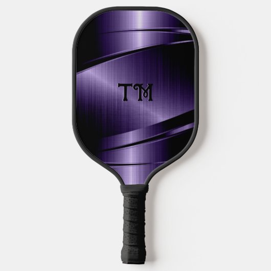 Deep paarse metalen textuur geometrisch ontwerp pickleball paddle (Achterkant)
