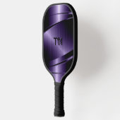 Deep paarse metalen textuur geometrisch ontwerp pickleball paddle (Links)