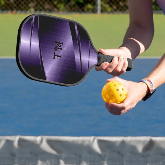 Deep paarse metalen textuur geometrisch ontwerp pickleball paddle (Insitu)