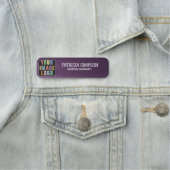 Deep Paarse Metallic Brushed: voeg Logo toe, Naam  Naamplaatje (In situ)