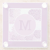 Deep Paarse Monogrammed Dahlia Floral Glazen Onderzetter (Achterkant)