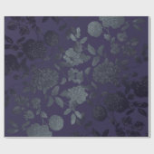 Deep Paarse Ombre Modern Floral Cadeaupapier (Vlak)