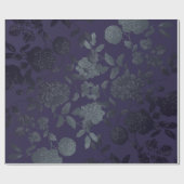 Deep Paarse Ombre Modern Floral Cadeaupapier (Vlak)