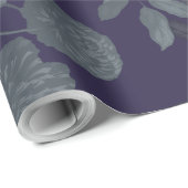 Deep Paarse Ombre Modern Floral Cadeaupapier (Rol Hoek)