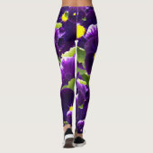 Deep Paarse Pansy Clusters: majestueuze schoonheid Leggings (Achterkant)