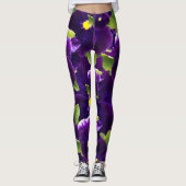 Deep Paarse Pansy Clusters: majestueuze schoonheid Leggings (Voorkant)